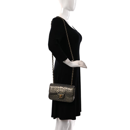 Chanel Snakeskin Mini Rectangular Flap Grey Gold 2 of 9