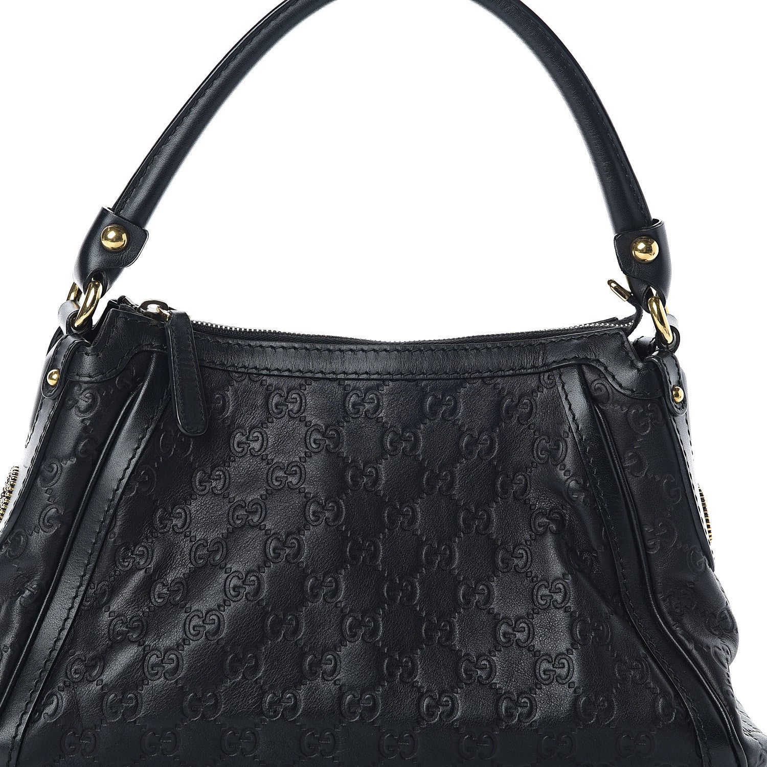 Gucci Guccissima Small Scarlett Studded Interlocking G Hobo Black 8 of 9
