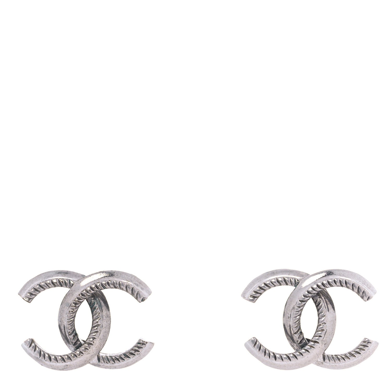 Chanel CC Earrings Silver 1 of 4
