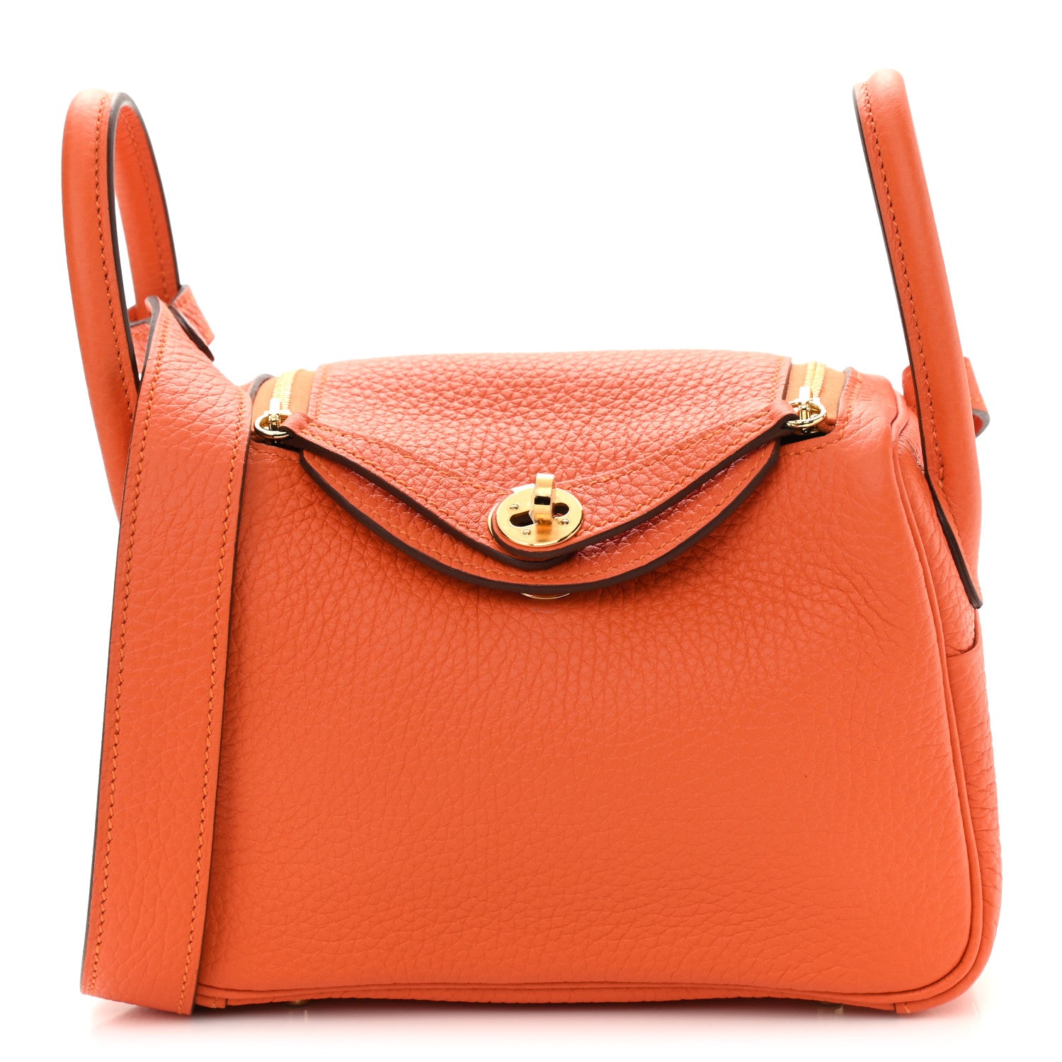 Hermes Taurillon Clemence Mini Lindy 20 Feu 1 of 9