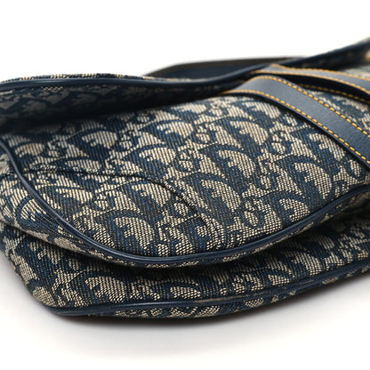 Christian Dior Monogram Double Saddle Bag Navy Blue 9 of 12