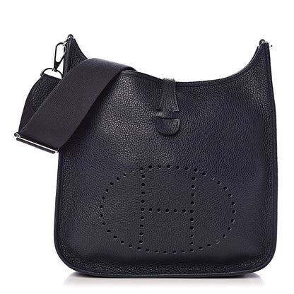 Hermes Taurillon Clemence Evelyne III PM Bleu Nuit 1 of 12