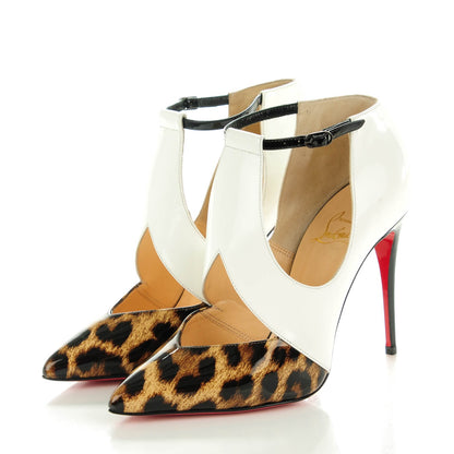 Christian Louboutin Jazz Calf Patent Leopard Print Dictata 100 Pumps 36.5 Version Brown 3 of 7
