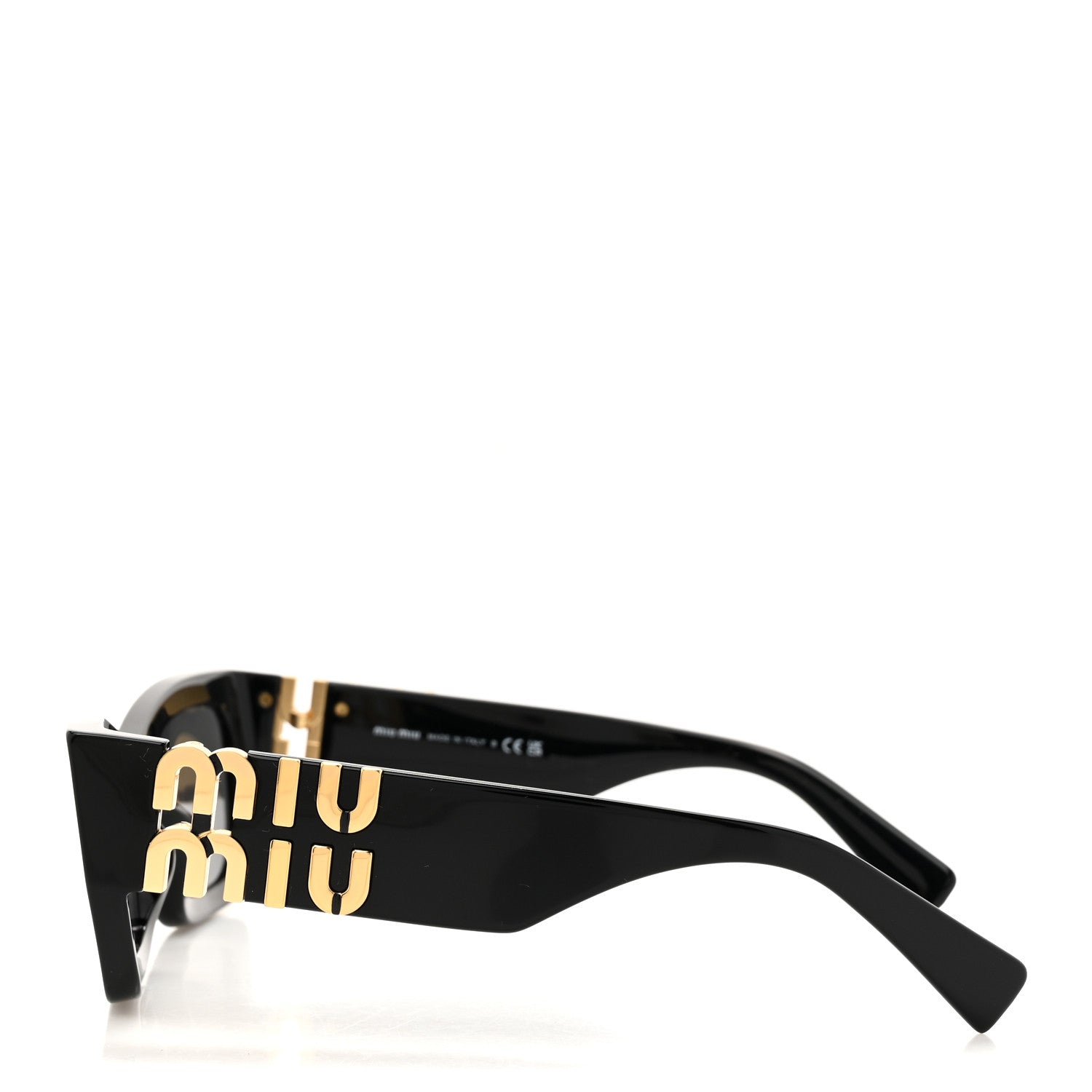 Miu Miu Acetate Rectangle Sunglasses SMU 09W Black 3 of 7