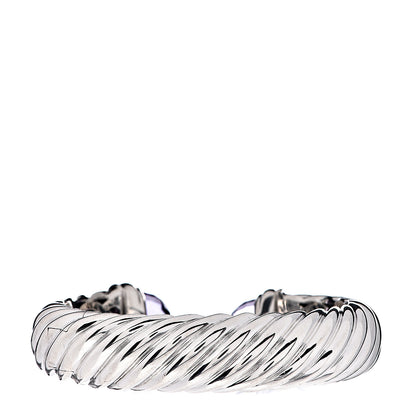 David Yurman Sterling Silver Amethyst 15mm Waverly Bracelet 3 of 5