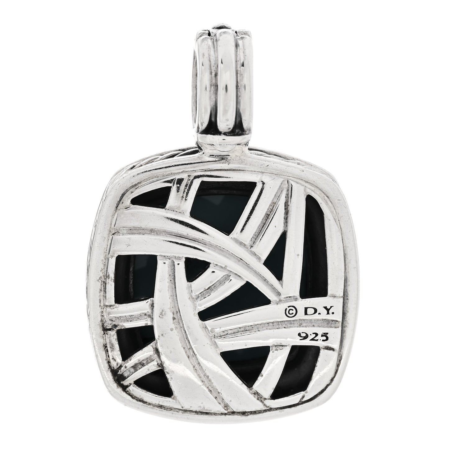 Sterling Silver Diamond Turquoise 17mm Albion Enhancer Pendant