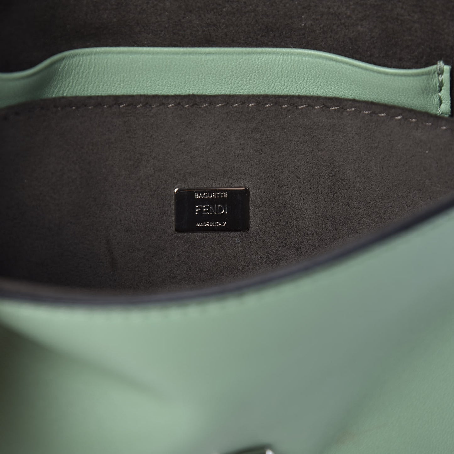 Nappa Rabbit Fox Fur Micro Buggie Baguette Verde Acqua