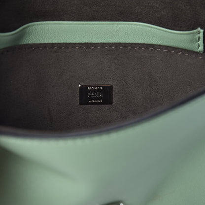 Fendi Nappa Rabbit Fox Fur Micro Buggie Baguette Verde Acqua 7 of 9