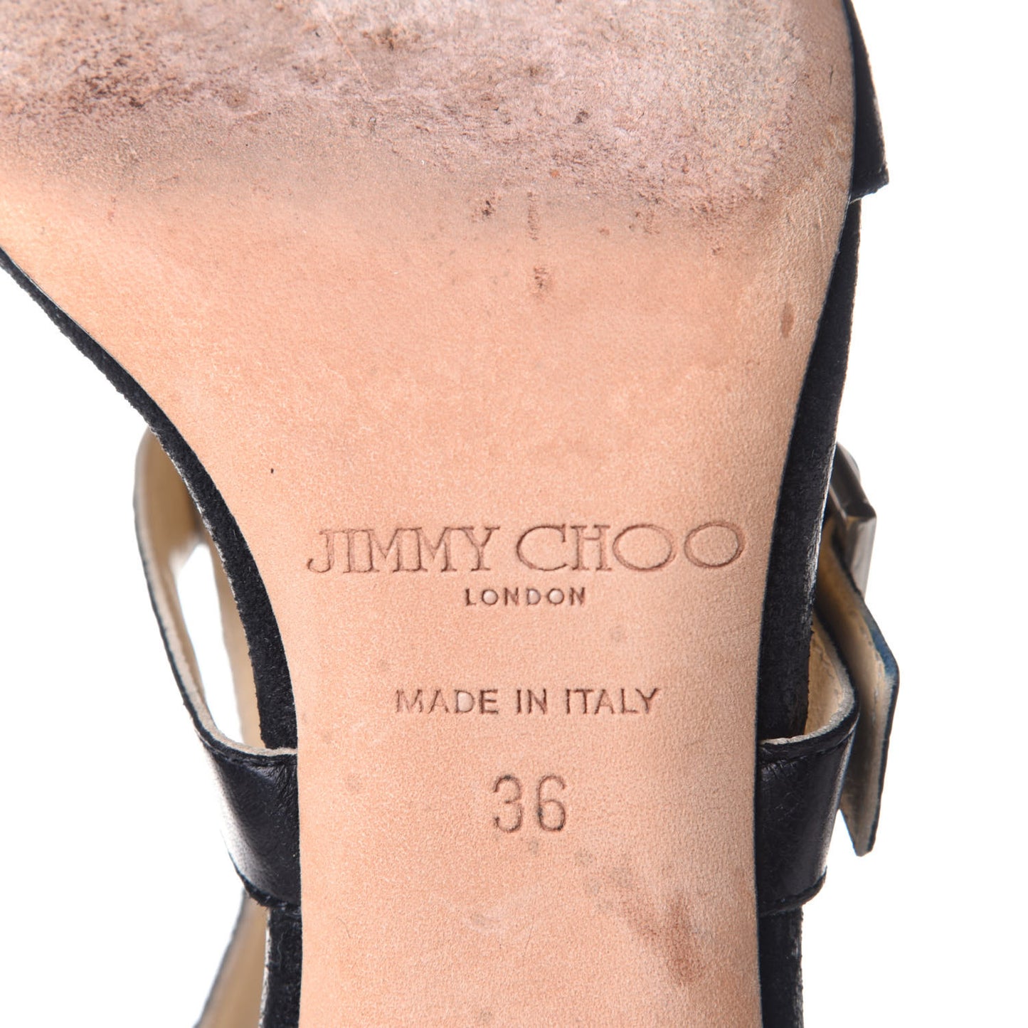 Suede T-Strap Buckle Pumps 36 Black