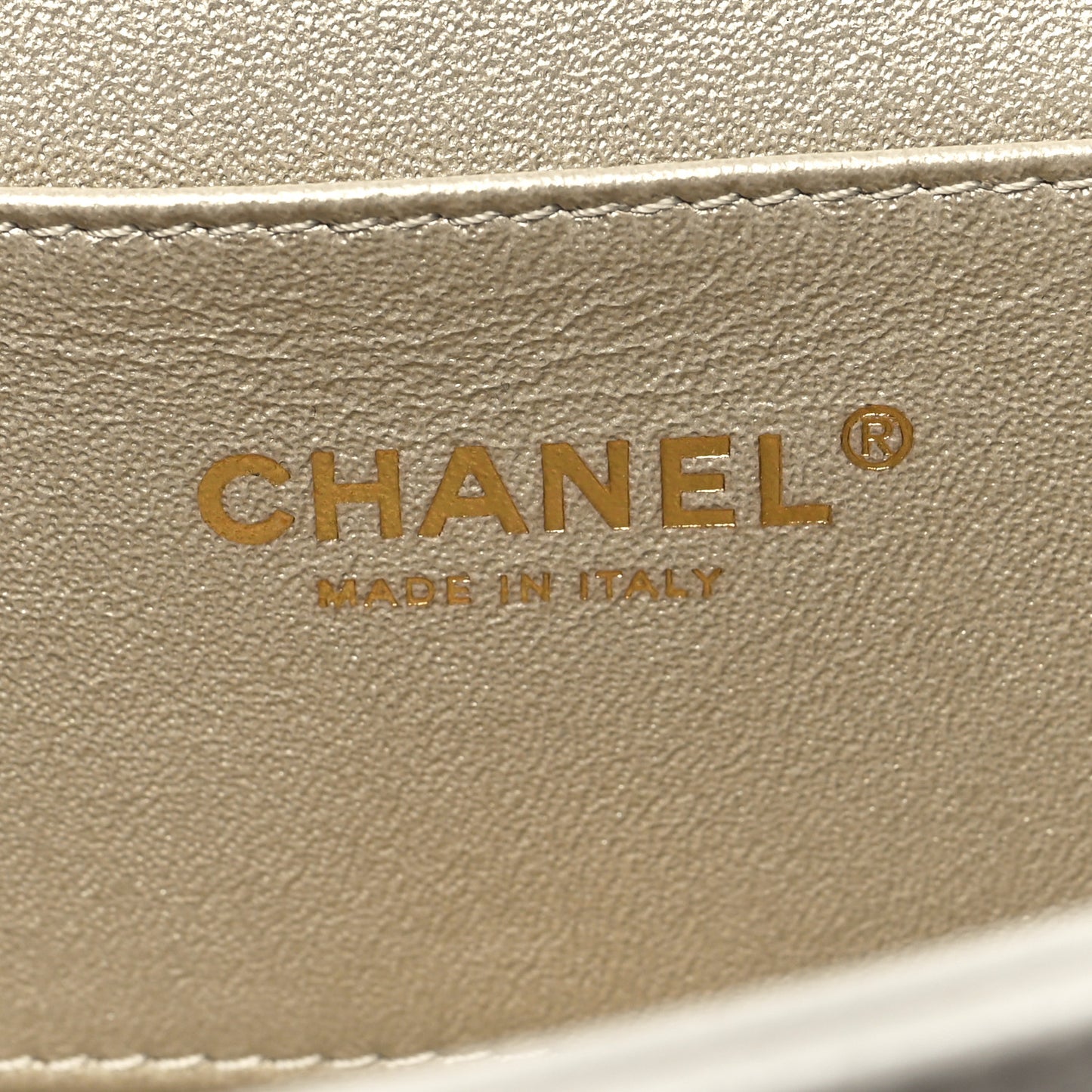 Grained Calfskin Embroidered Captain Gold Clutch White