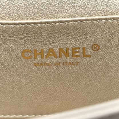 Chanel Grained Calfskin Embroidered Captain Gold Clutch White 6 of 10