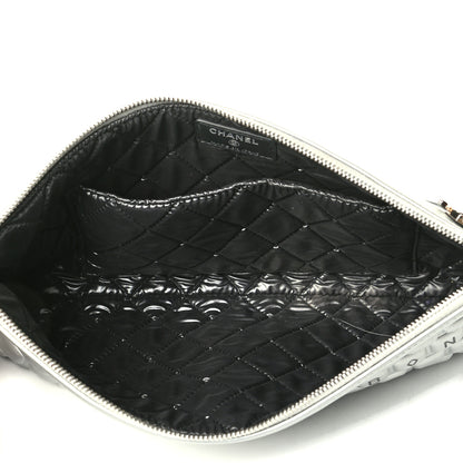 Chanel Metallic Calfskin Keyboard Pouch Silver 4 of 6