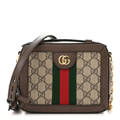 Gucci GG Supreme Monogram Mini Ophidia Top Handle Shoulder Bag Brown 1 of 10