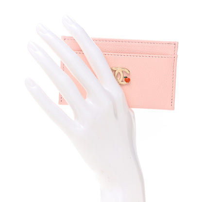 Chanel Grained Goatskin Enamel Card Holder Light Pink 2 of 8