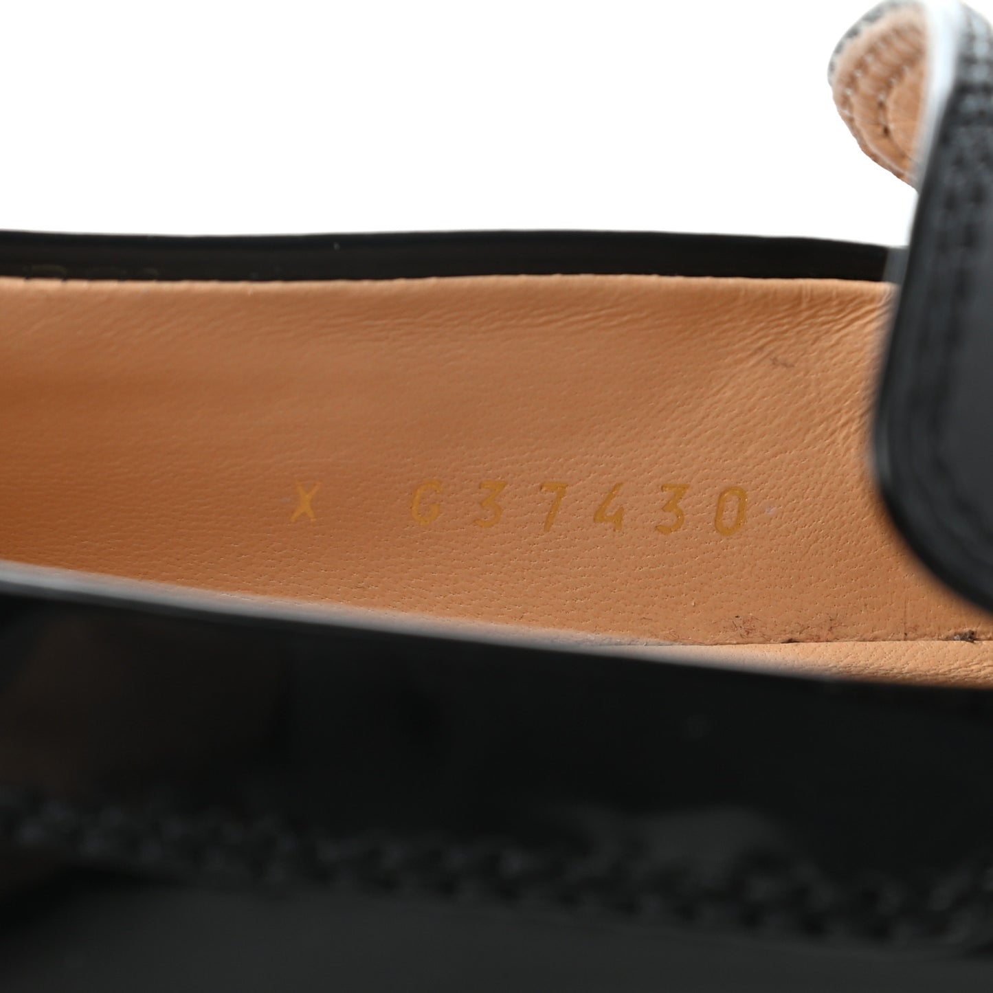 Shiny Calfskin Logo Loafers 36 Black