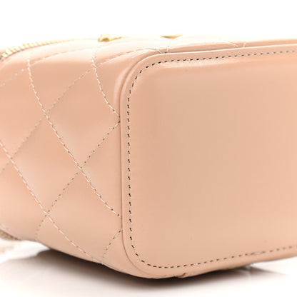 Chanel Calfskin Quilted Mini Perfect Fit Vanity Case With Chain Beige 9 of 11
