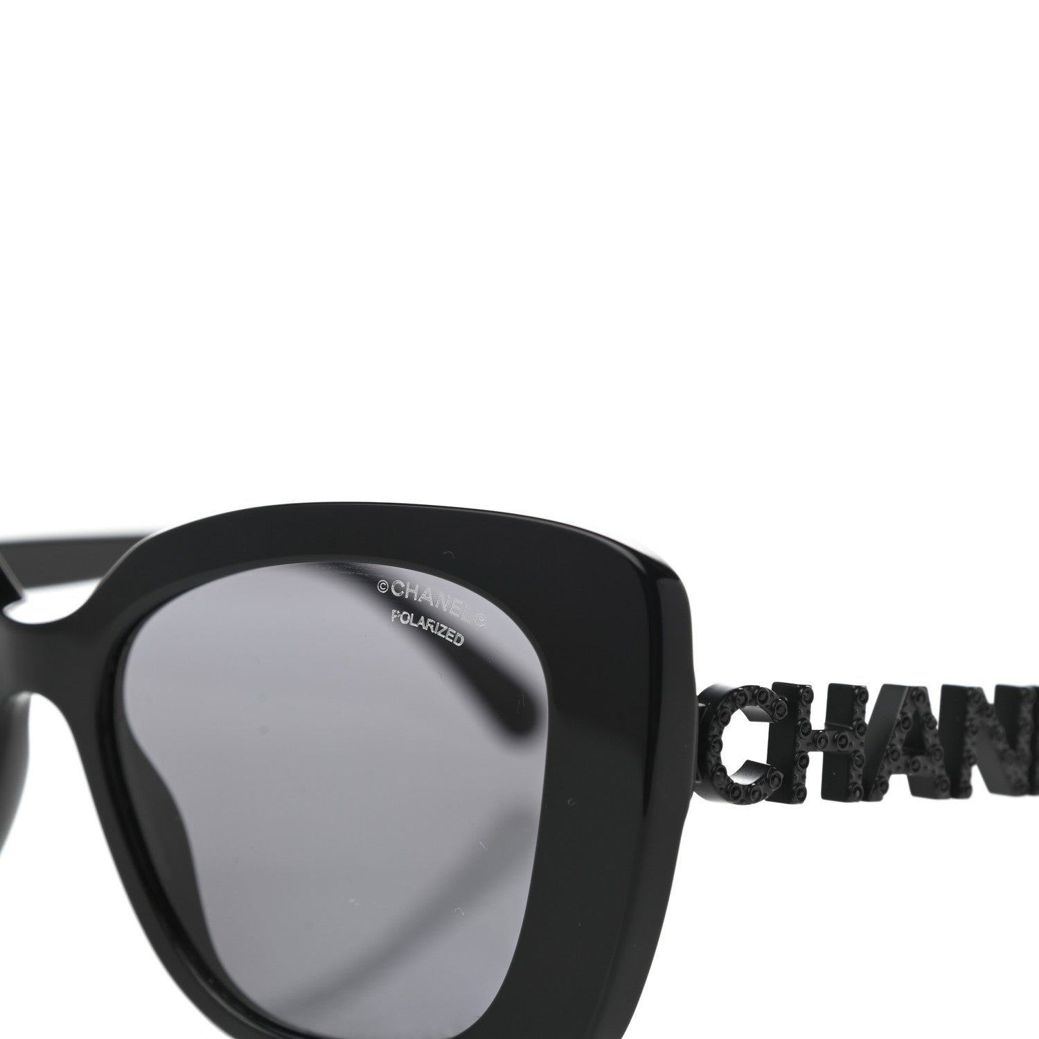 Chanel Acetate Strass Polarized Square Sunglasses 5422-B Black 7 of 8