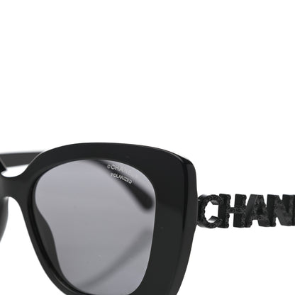 Chanel Acetate Strass Polarized Square Sunglasses 5422-B Black 7 of 8