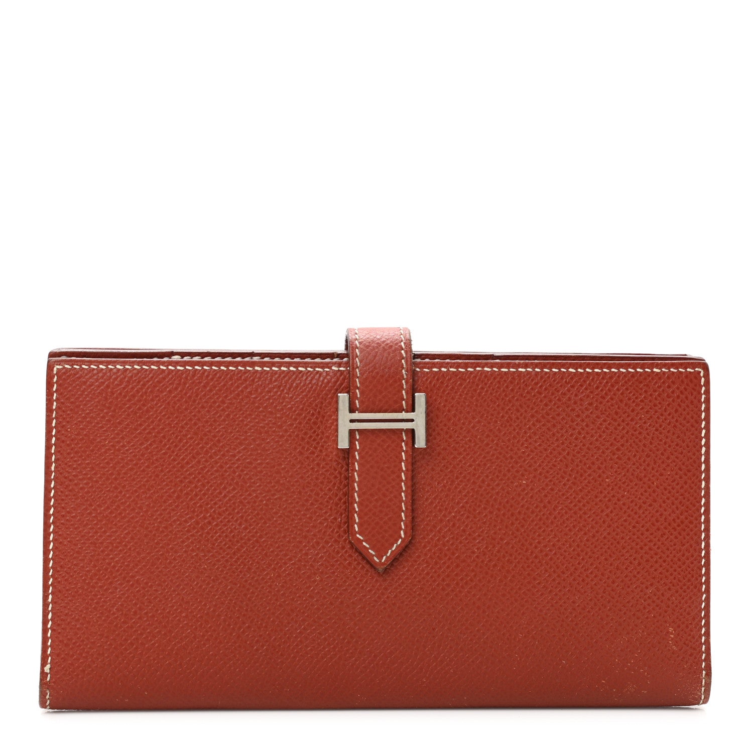Hermes Epsom Bearn Gusset Wallet Brique 1 of 8