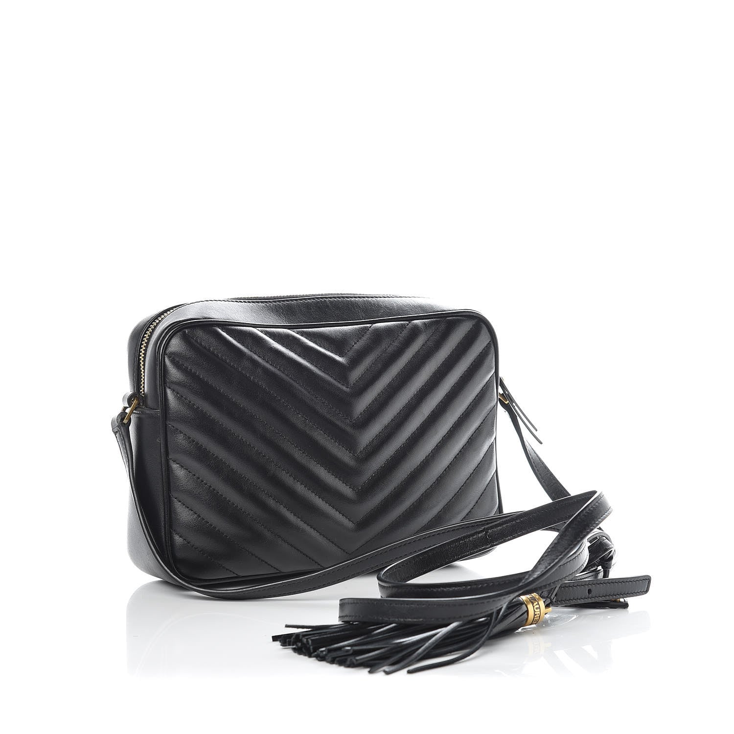 Saint Laurent Calfskin Matelasse Monogram Lou Camera Bag Black 3 of 9