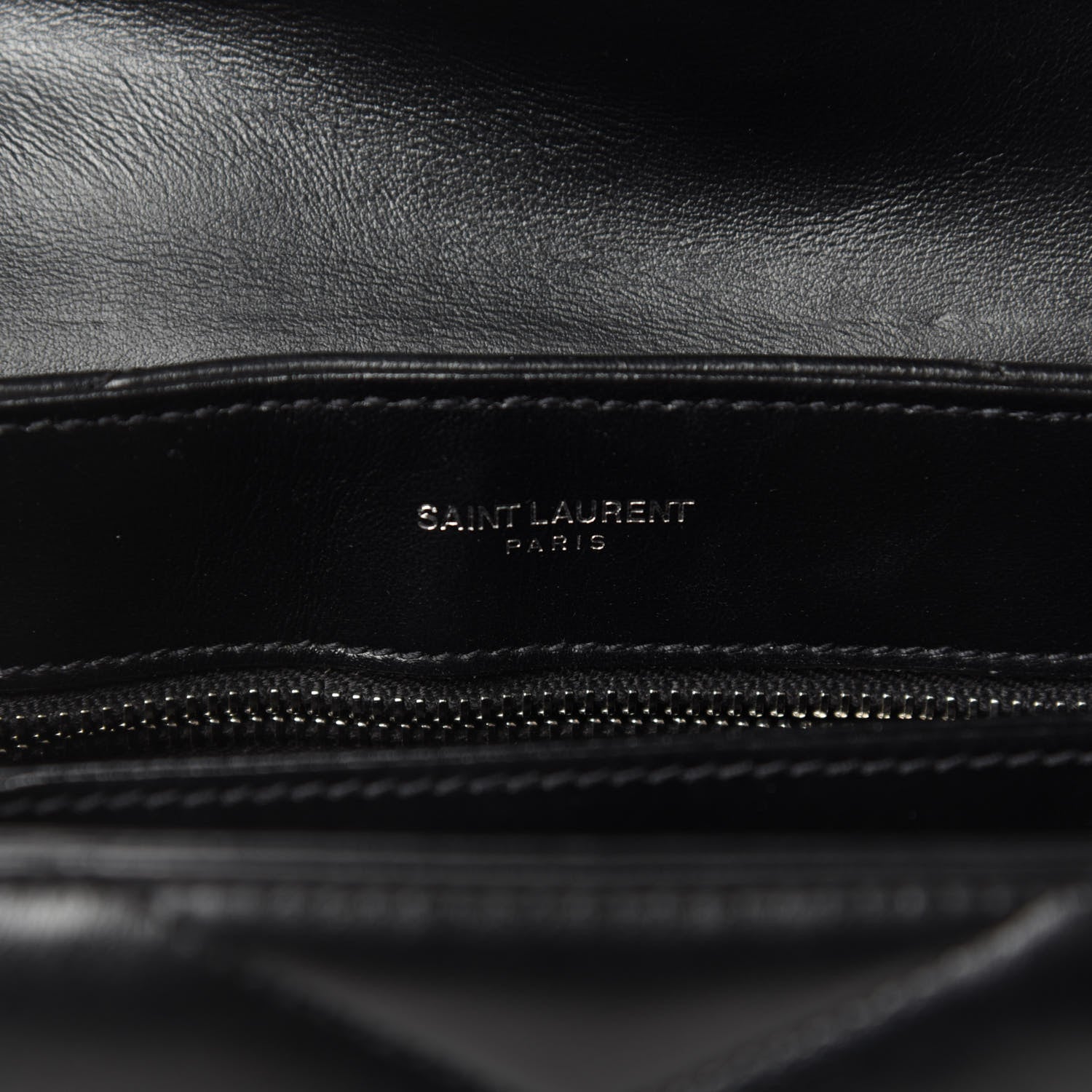 Saint Laurent Calfskin Y Quilted Monogram Toy Loulou Crossbody Bag Black 9 of 12