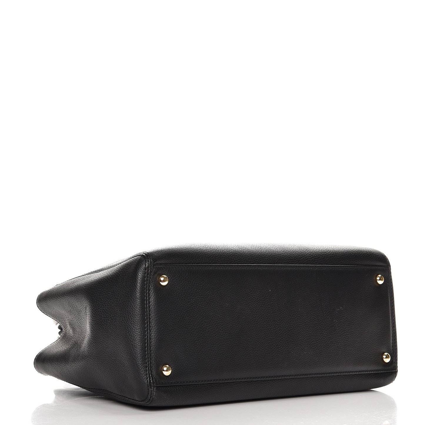 Calfskin Small Cerf Shopper Tote Black