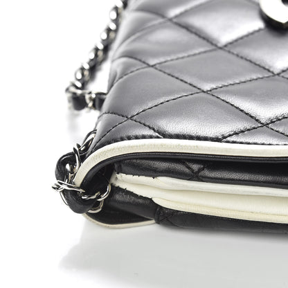 Chanel Lambskin Quilted Flap Black White 9 of 18