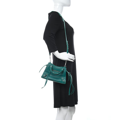 Balenciaga Grained Calfskin Neo Classic Silver Hardware Mini City Jade 2 of 10