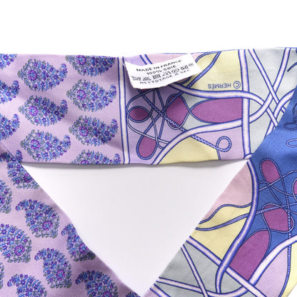 Hermes Silk Coup De Fouet Au Bloc Twilly Mauve Violet Jaune Soufre 2 of 4