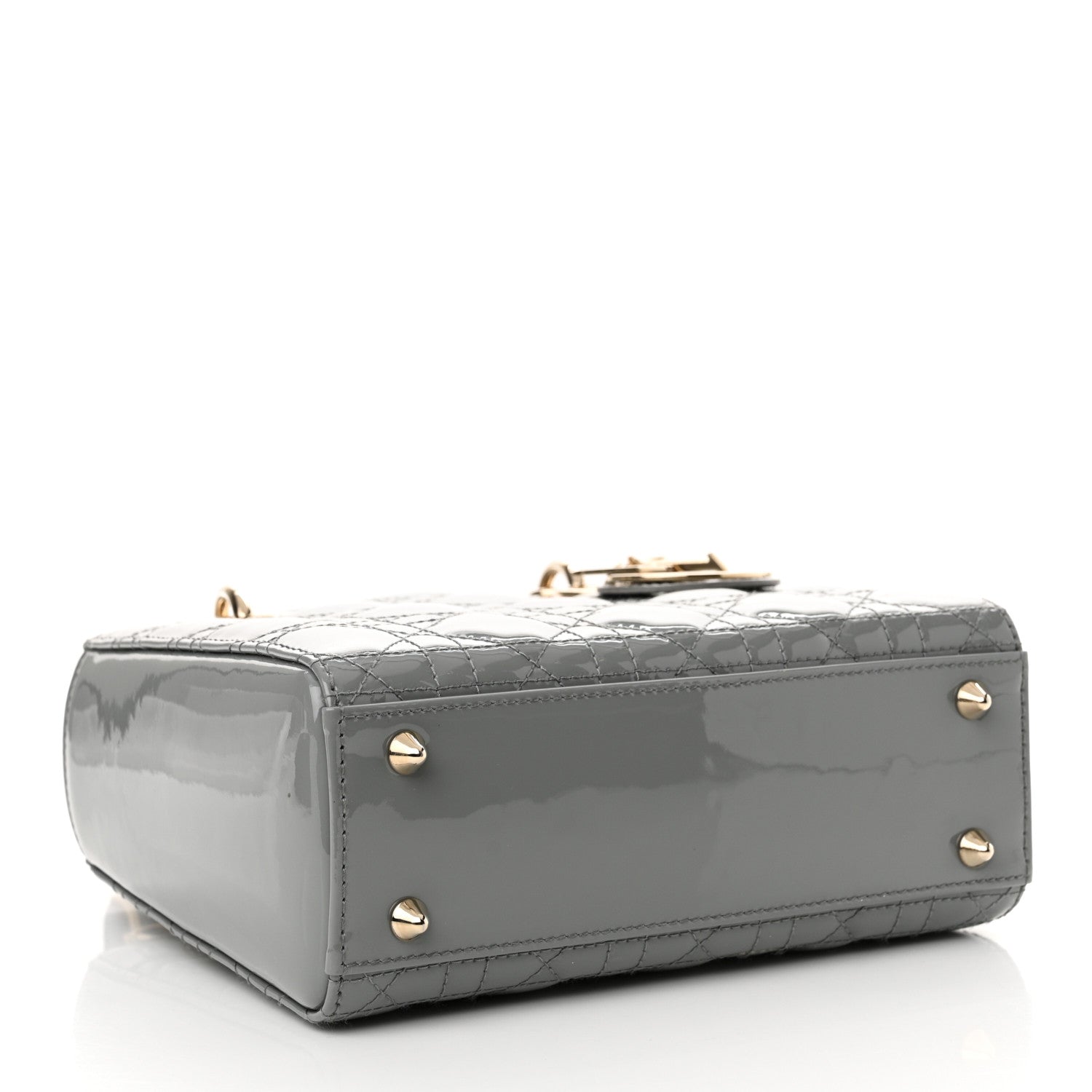 Christian Dior Patent Cannage Small Lady Dior Grey 4 of 14