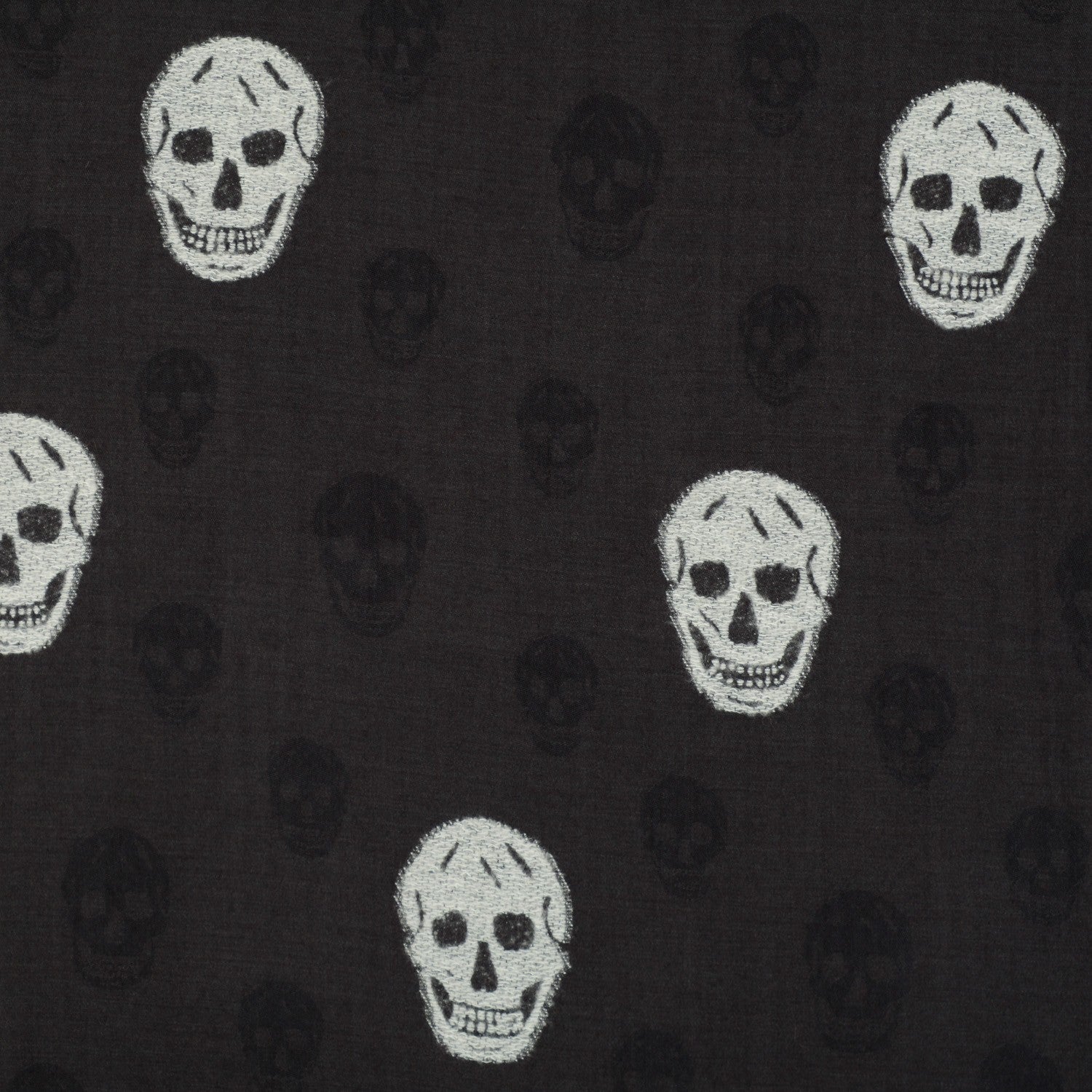 Alexander McQueen Wool Silk Skull Scarf Black 1 of 5