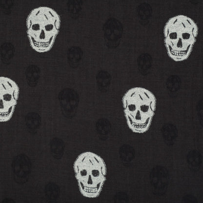 Alexander McQueen Wool Silk Skull Scarf Black 1 of 5
