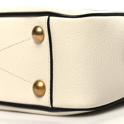 Gucci X ADIDAS Textured Dollar Calfskin Web Trefoil Logo Small Messenger Bag Off White Black 10 of 11