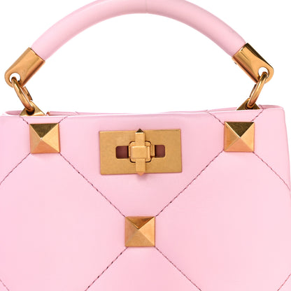 Valentino Garavani Nappa Mini Roman Stud The Handle Bag Pink Borealis 6 of 8