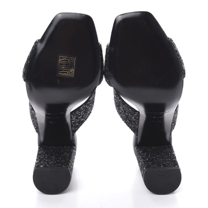 Saint Laurent Glitter LouLou 95 Mules 37.5 Black 5 of 10