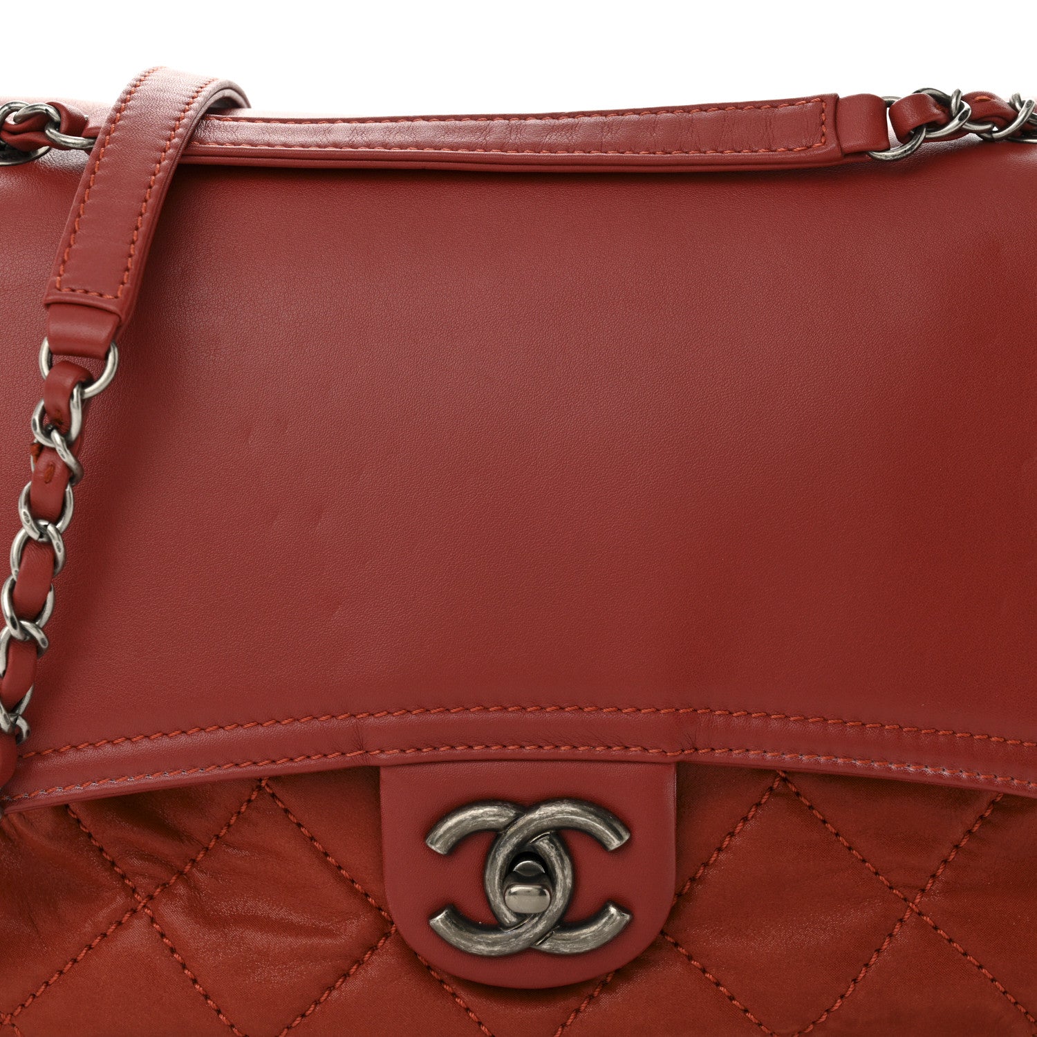 Chanel Iridescent Calfskin Medium In the Mix Flap Red 8 of 10