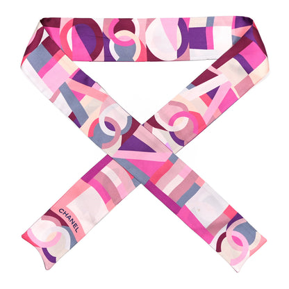 Chanel Silk CC Slim Bandeau Pink Purple Beige 1 of 7
