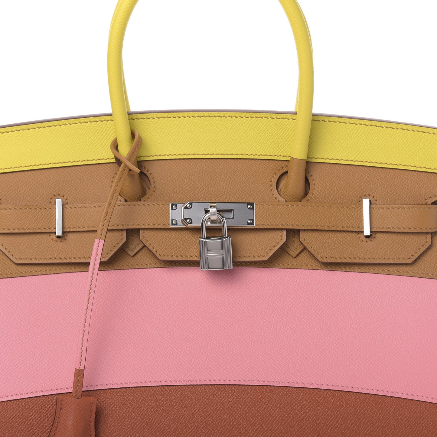 Epsom Sunrise Birkin Sellier 35 Lime Sesame Rose Confetti Terre Battue