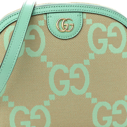 Gucci Monogram Jumbo GG Textured Dollar Calfskin Small Ophidia Dome Shoulder Bag Beige Pepperlight Mint 7 of 9