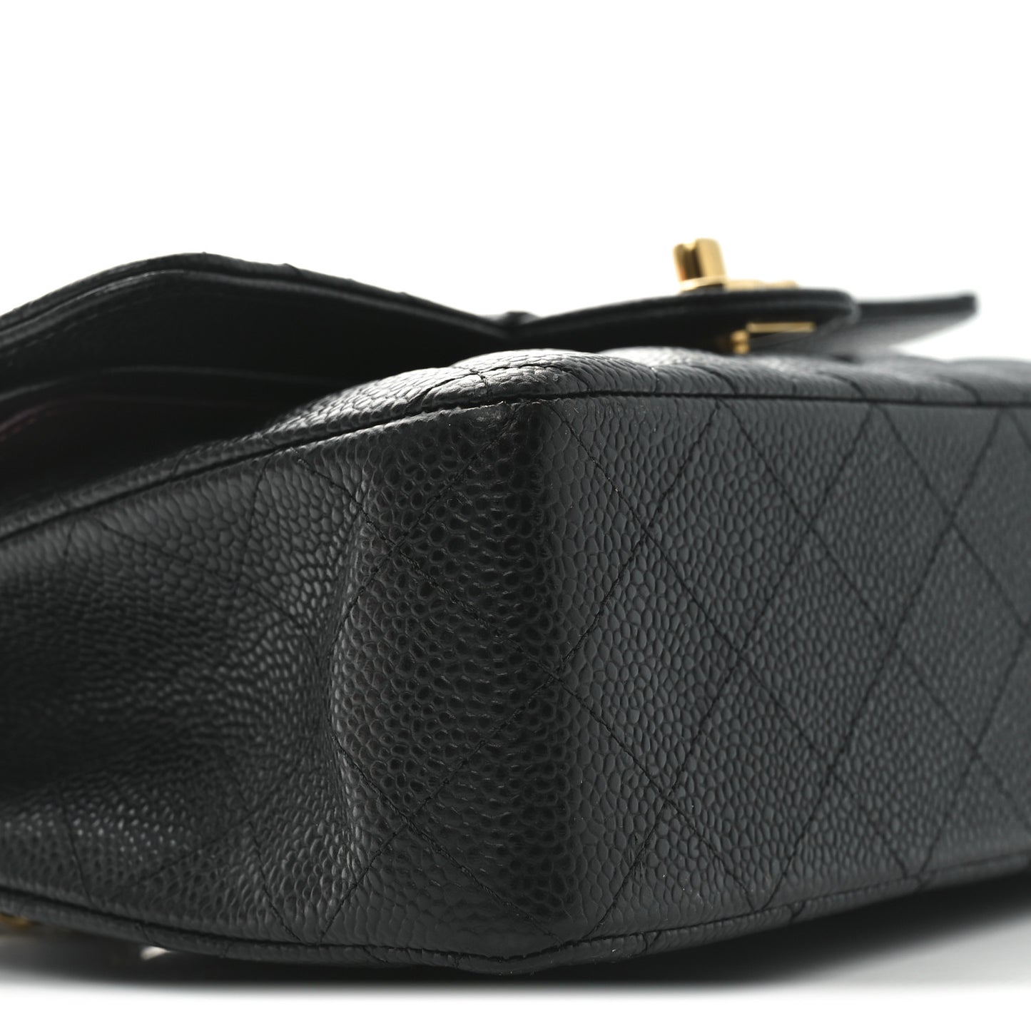 Caviar Quilted Small Double Flap Black