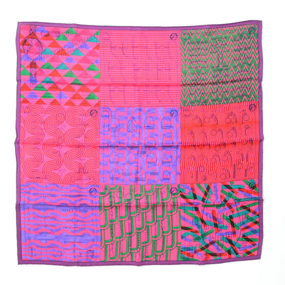 Hermes Silk Manufacture De Boucleries Scarf 70 Violet Fuchsia Vert 1 of 5