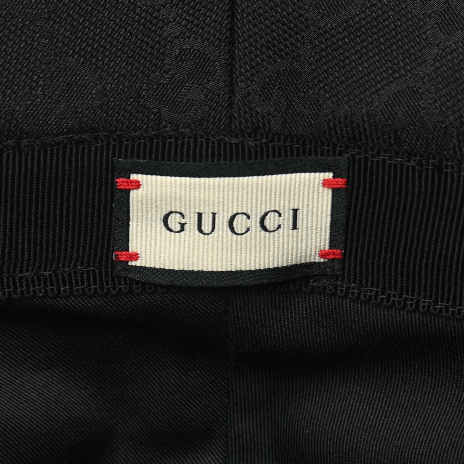 Gucci Monogram Textured Dollar Calfskin GG Jago Bucket Hat M Black 9 of 11