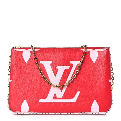Louis Vuitton Monogram Giant Double Zip Pochette Rouge 1 of 9
