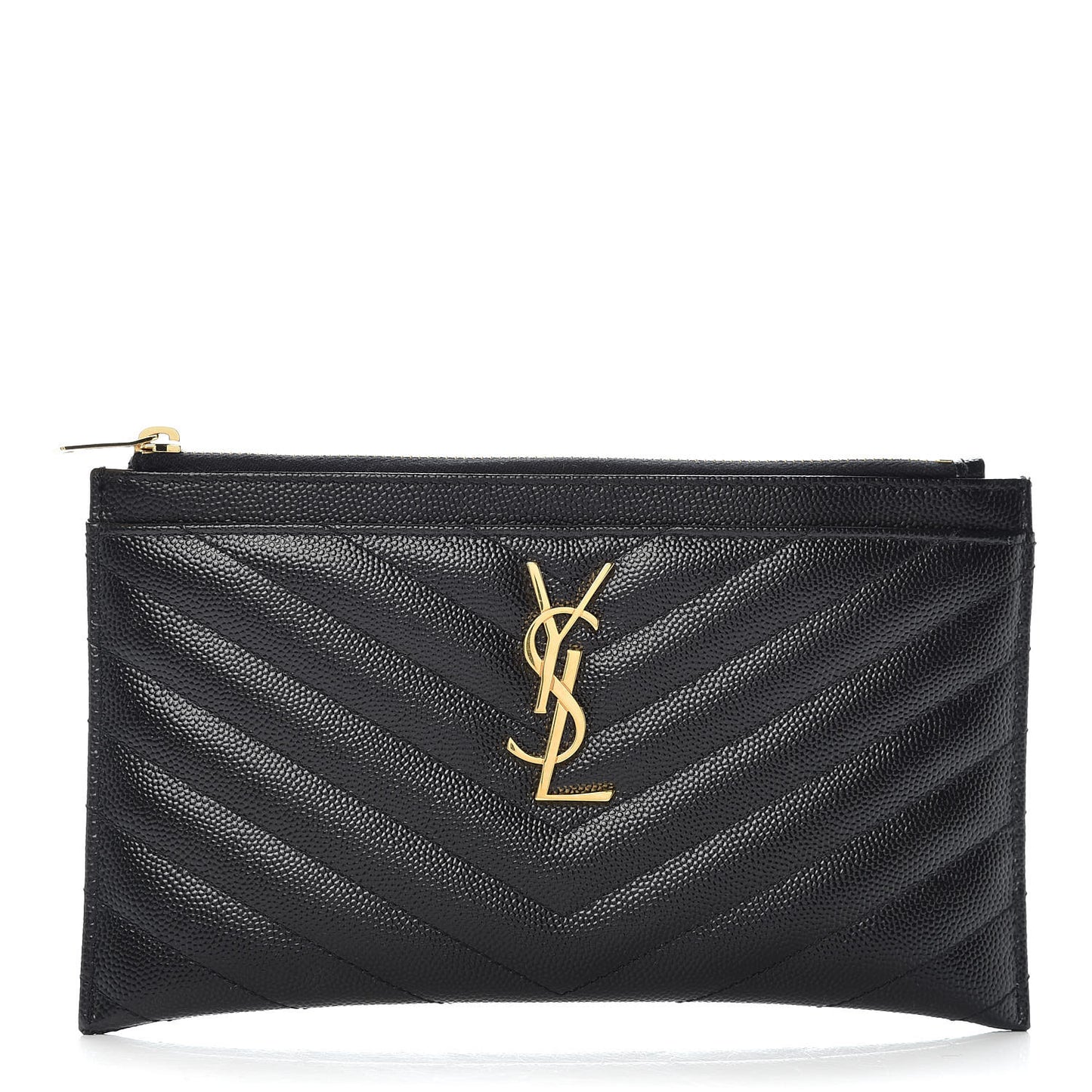 Grain De Poudre Chevron Monogram Bill Pouch Black