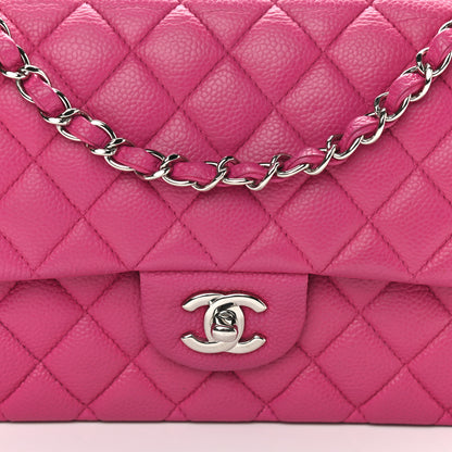 Chanel Caviar Quilted Medium Double Flap Dark Pink 8 of 14