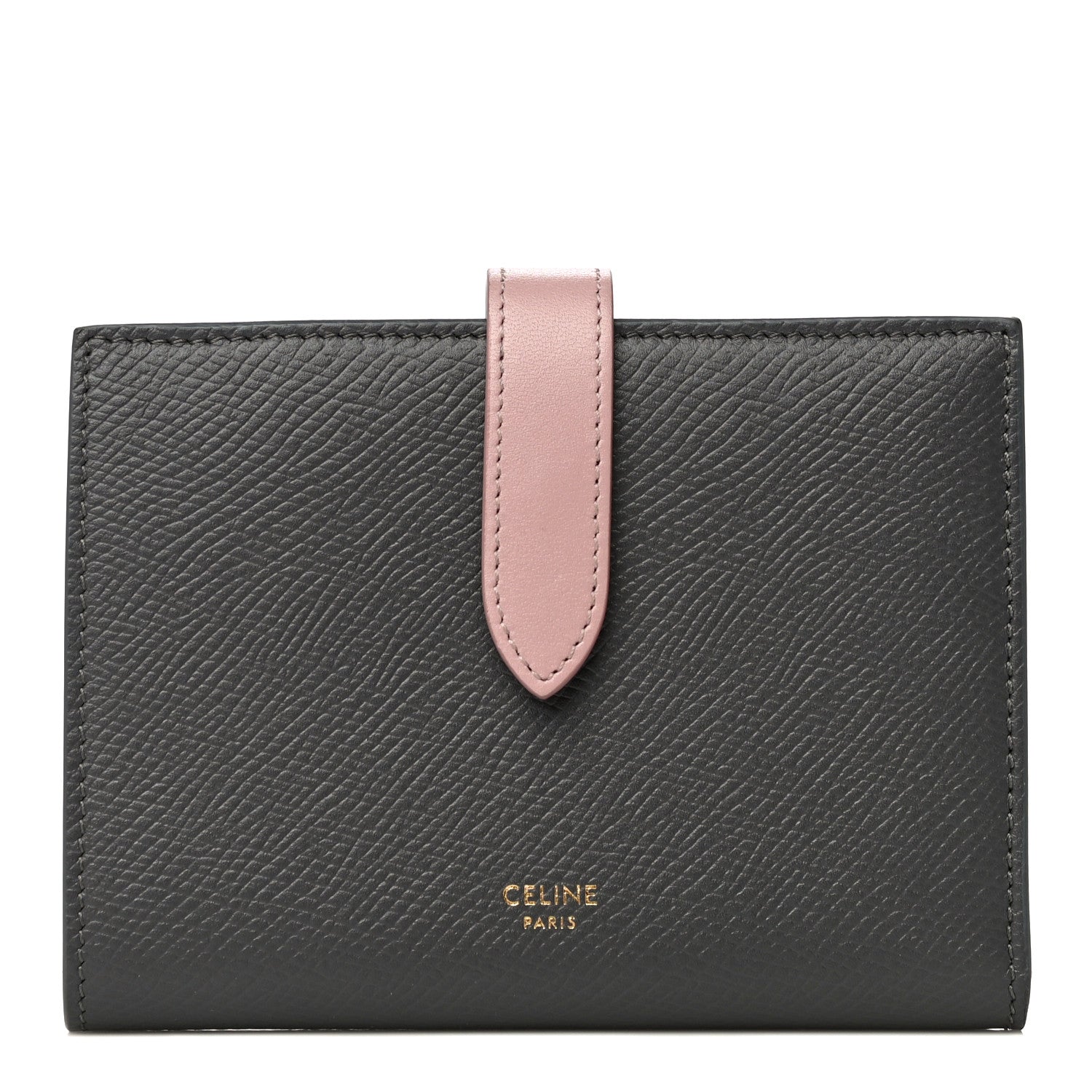 Celine Grained Calfskin Medium Multifunction Strap Wallet Grey Vintage Pink 1 of 14