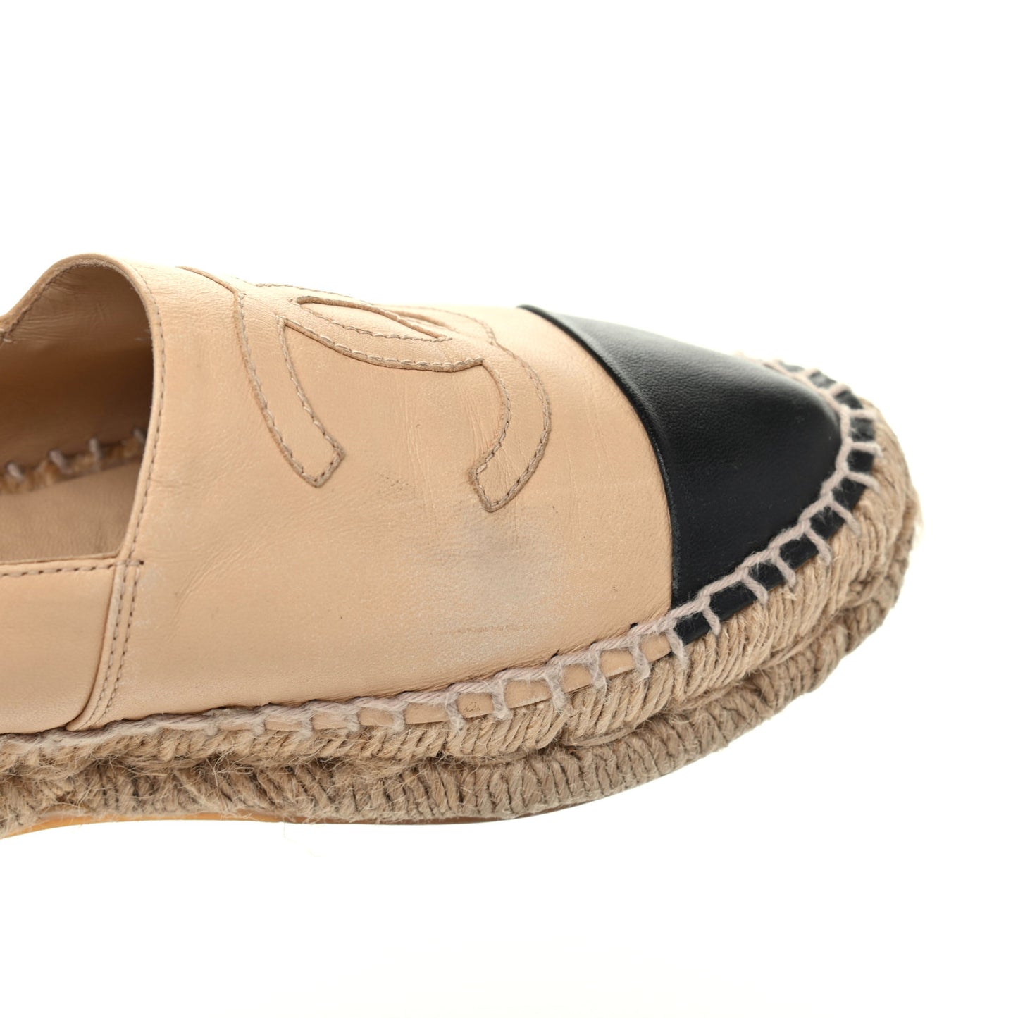 Lambskin CC Espadrilles 36 Beige Black