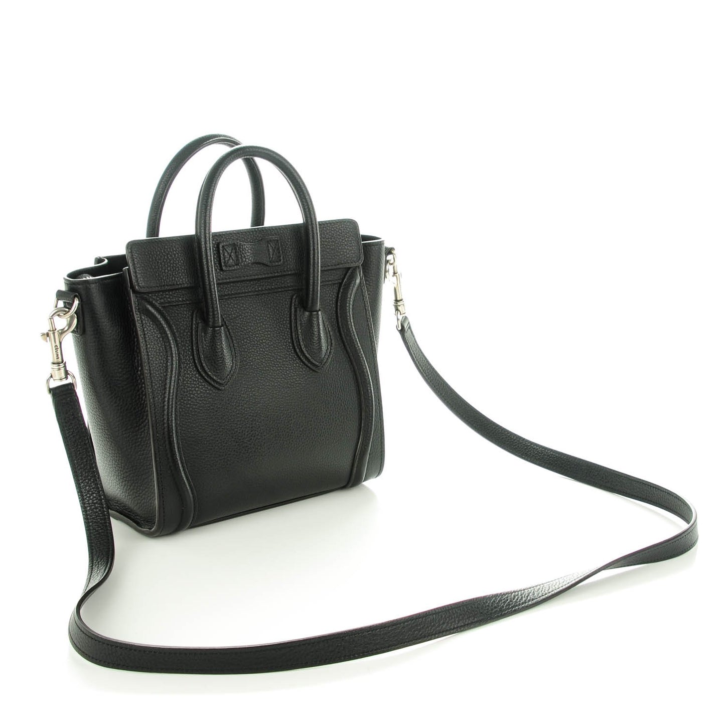 Drummed Calfskin Nano Luggage Black