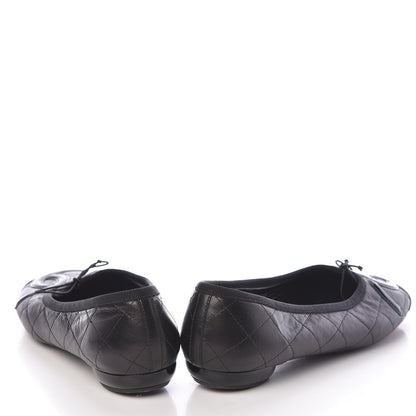 Chanel Lambskin Quilted Cambon Ballerina Flats 40.5 Black 5 of 12