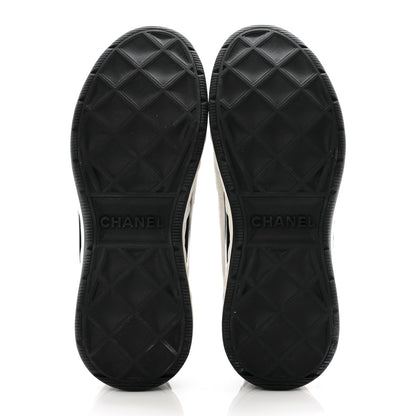 Chanel Fabric Suede Calfskin CC Sneakers 37 White 5 of 11